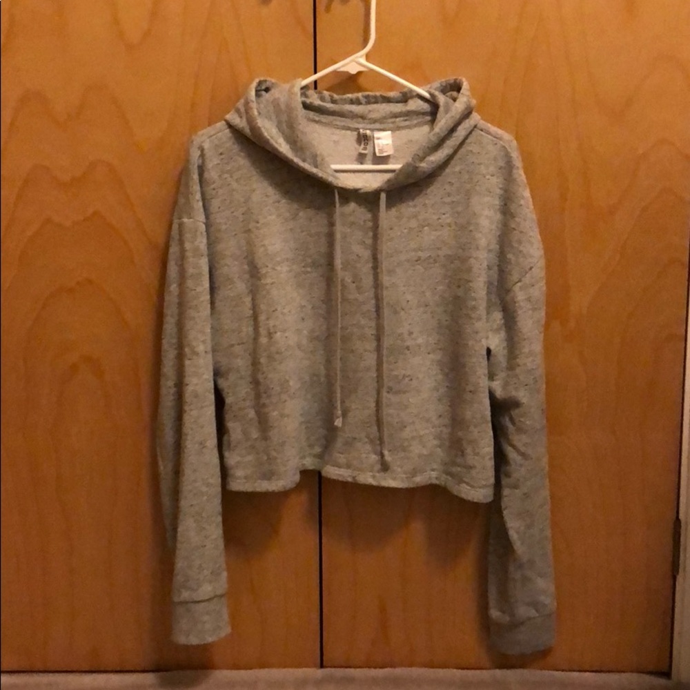 Cropped grey cozy hoodie